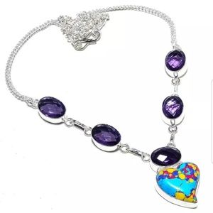 925 Sterling Silver Heart Amethyst Gemstone